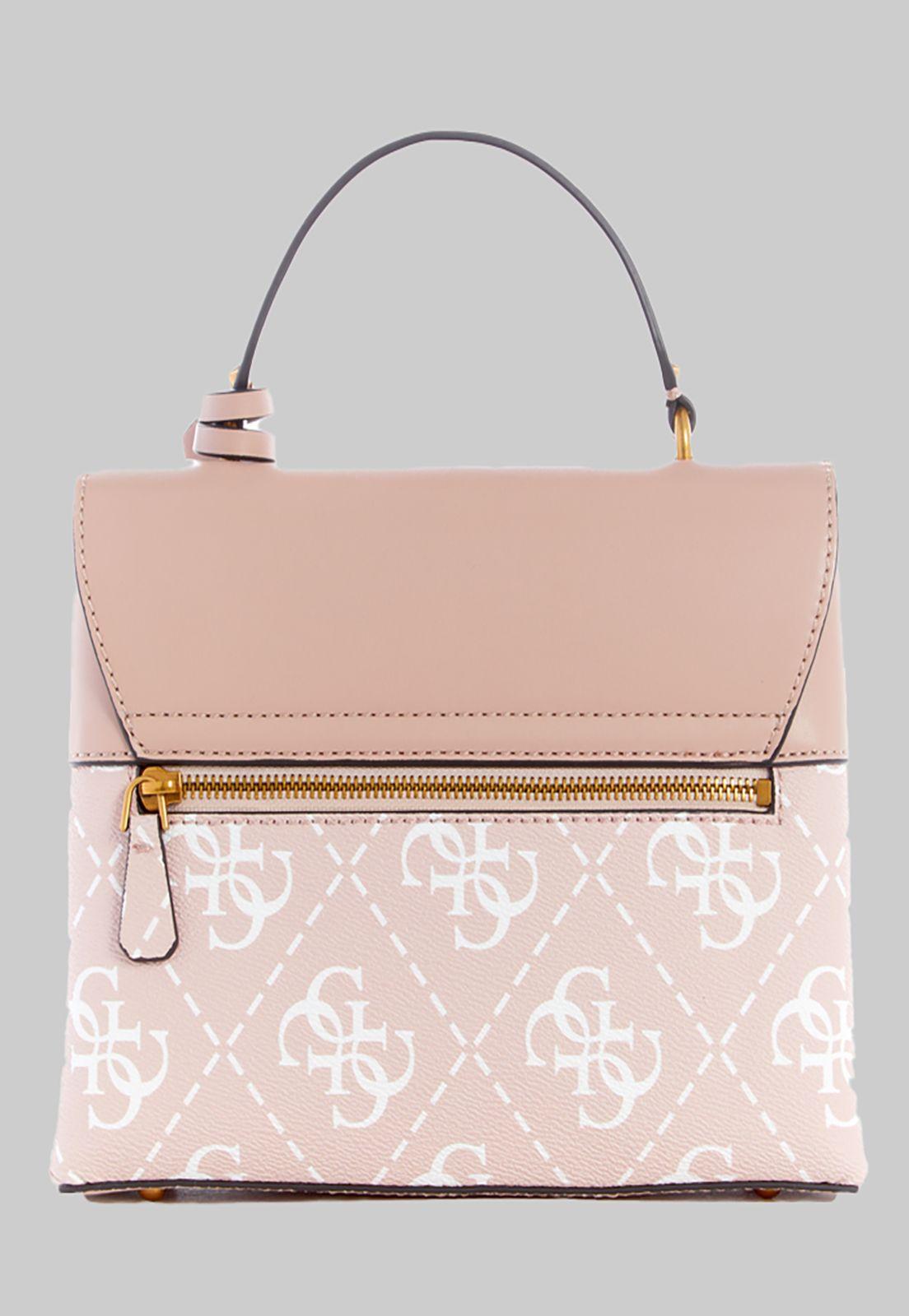 Cartera Guess Berta Top Handle Flap Reg Rosado-2