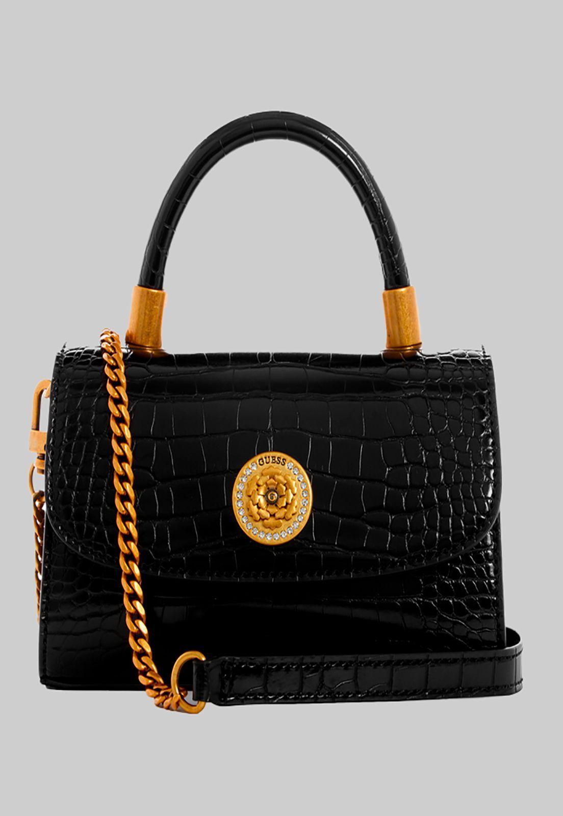 Cartera Night Fall Top Handle Flap Bla Negro Guess-0