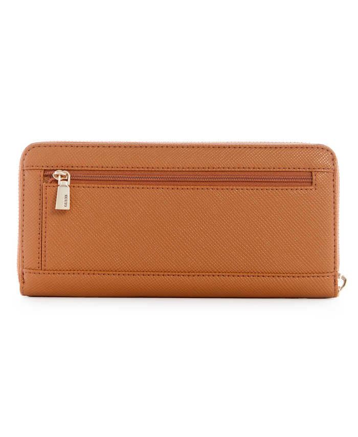 Billetera Guess Eco Ivy Slg Large Zip Around Cog Café-1