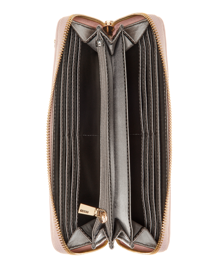 Billetera Guess Eco Ivy Slg Large Zip Around Cog Café-2