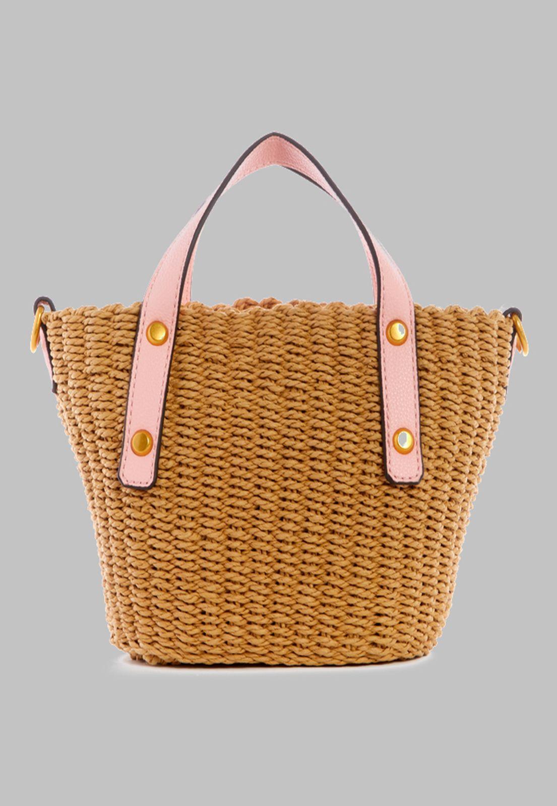 Mini Cartera Guess Lilica Mini Tote Pch Rosado-3