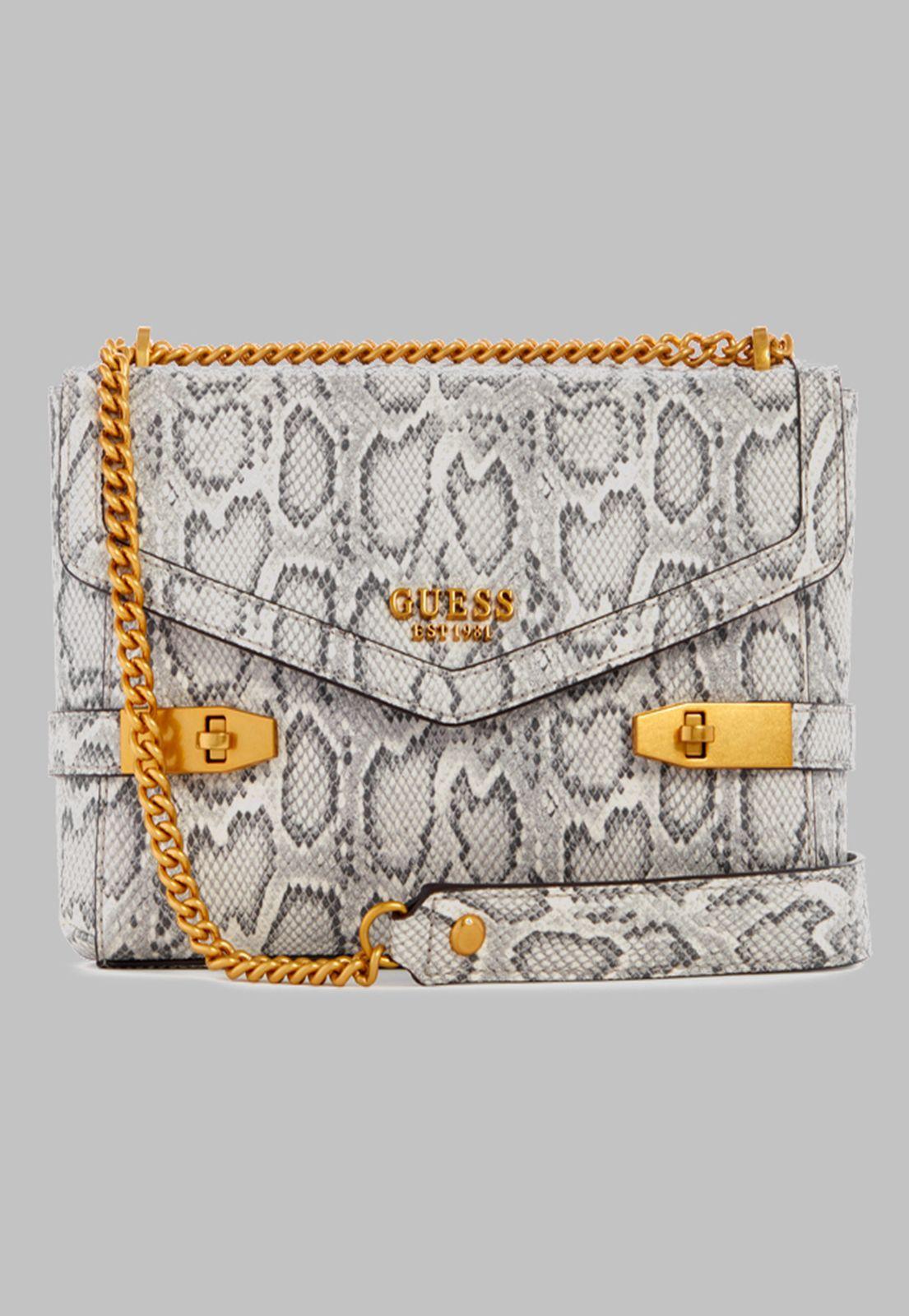 Cartera Guess Zadie Logo Cnvrtble Xbody Flap Pyt Gris-0