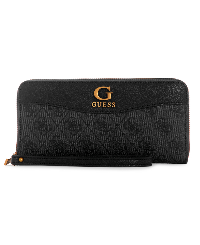 Billetera Guess Nell Logo Slg Large Zip Around Clo Carbon-0