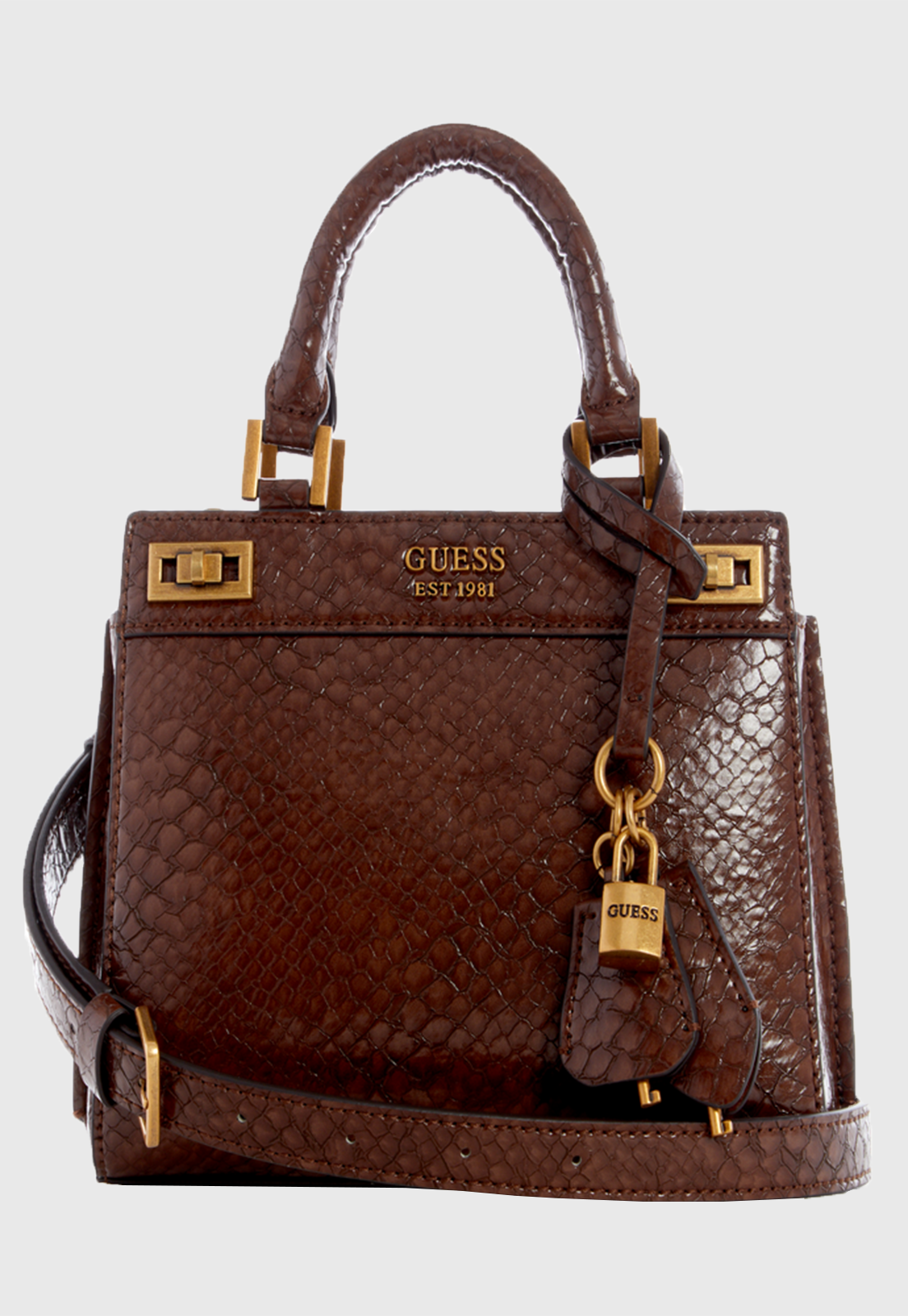 Mini Cartera Katey Mini Satchel Cho Café Guess-0