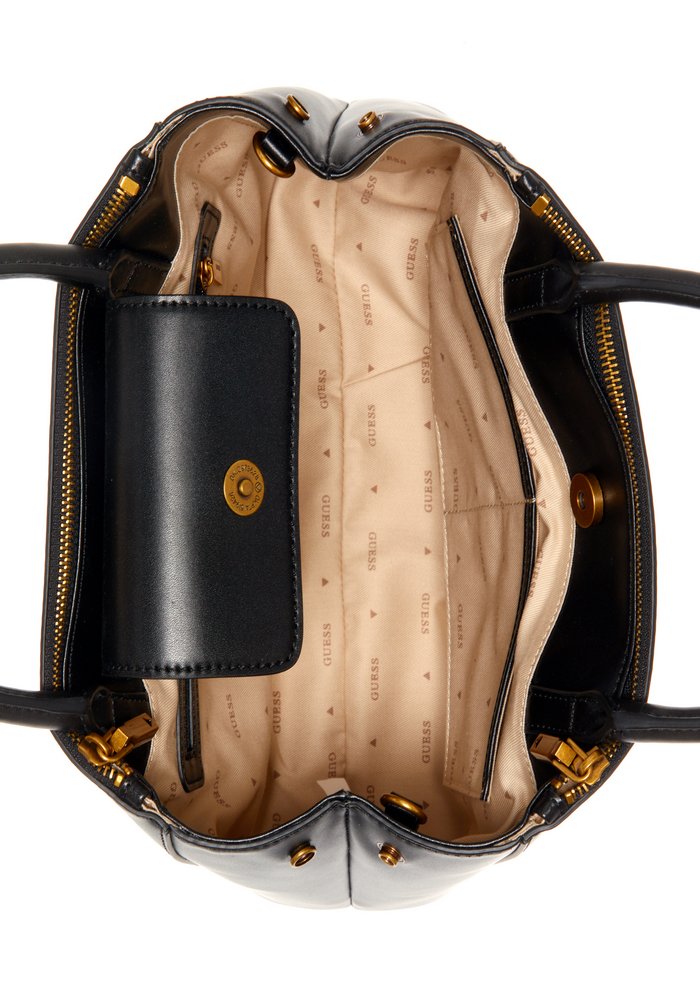 Cartera Izzy Status Satchel Bla Negro Guess-3