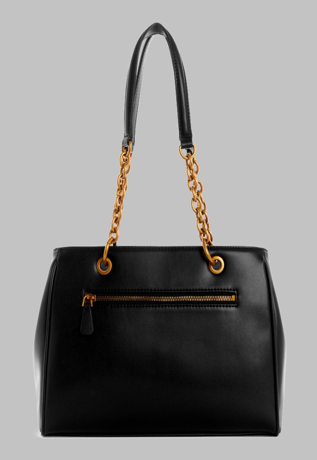 Cartera Guess Aviana Luxury Satchel Bla Negro-2