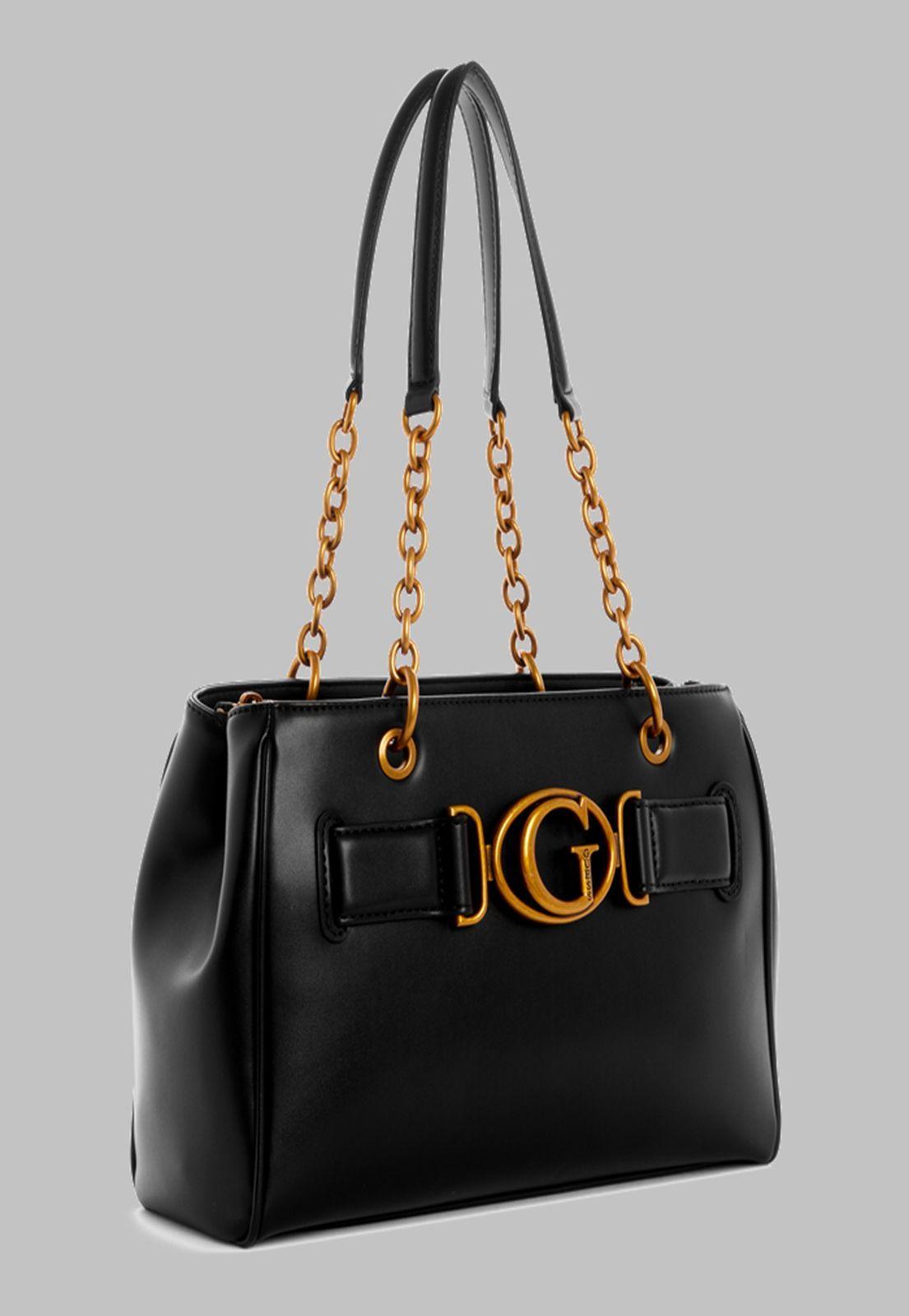 Cartera Guess Aviana Luxury Satchel Bla Negro-1