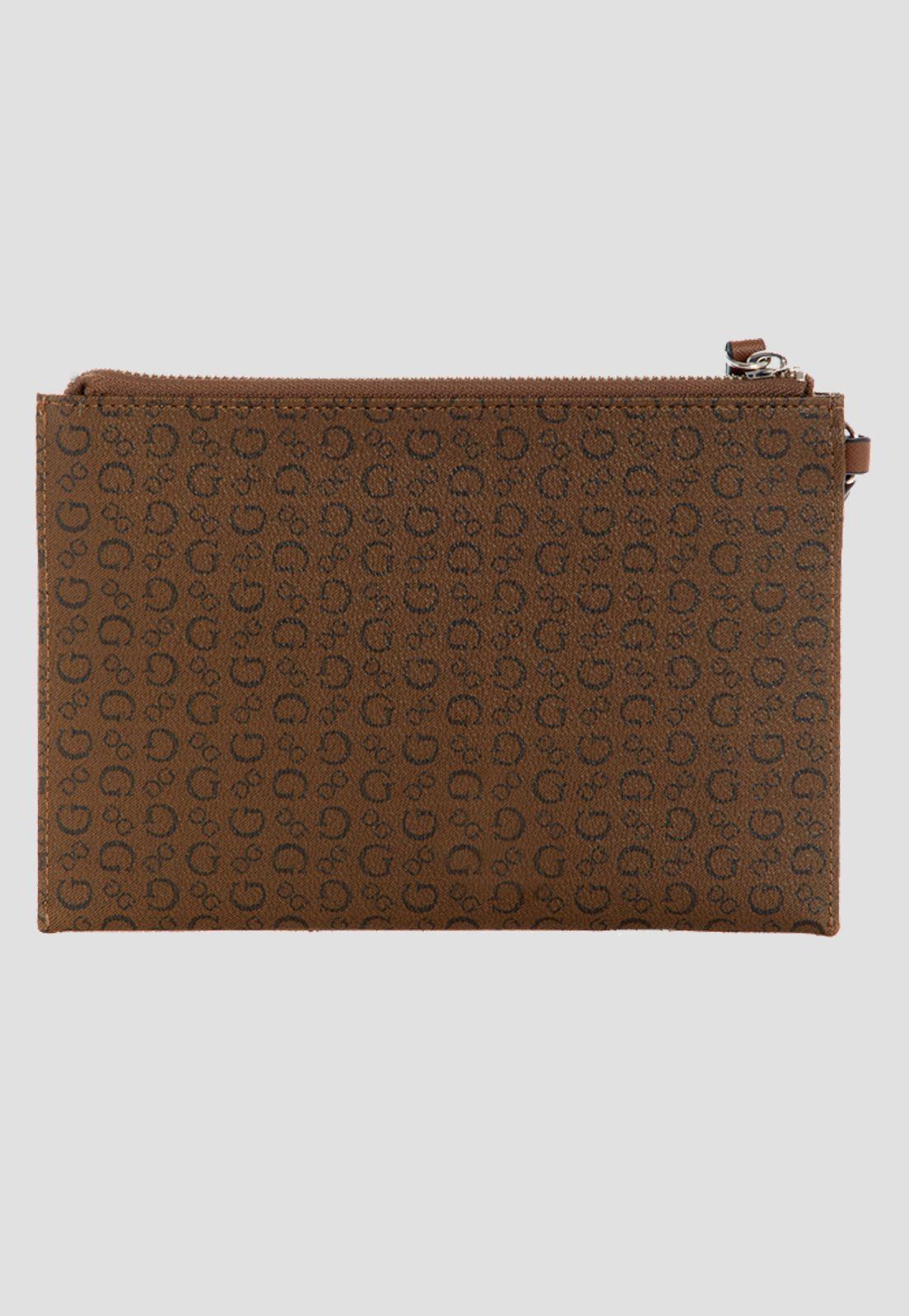Billetera Tempe Slg Wristlet Drb Café Guess-1