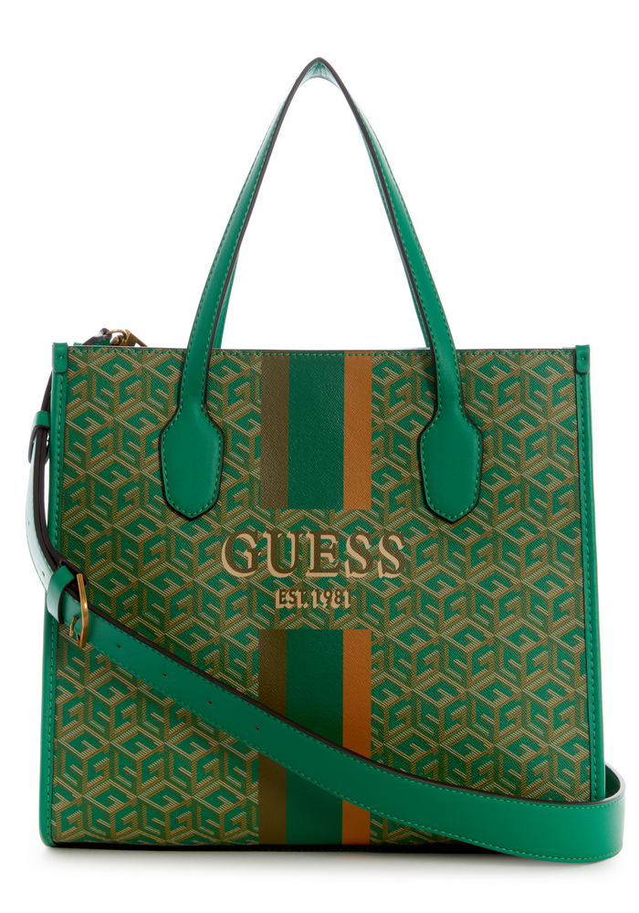 Cartera Silvana 2 Compartment Tote Ftl Verde Guess-0