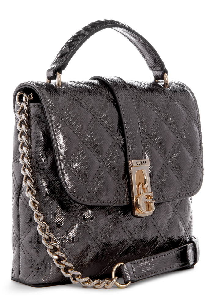 Mini Cartera Gaia Flap Plateado Guess-1