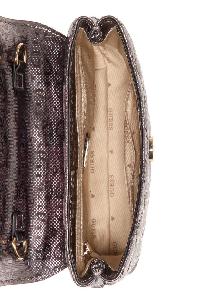 Mini Cartera Gaia Flap Plateado Guess-3