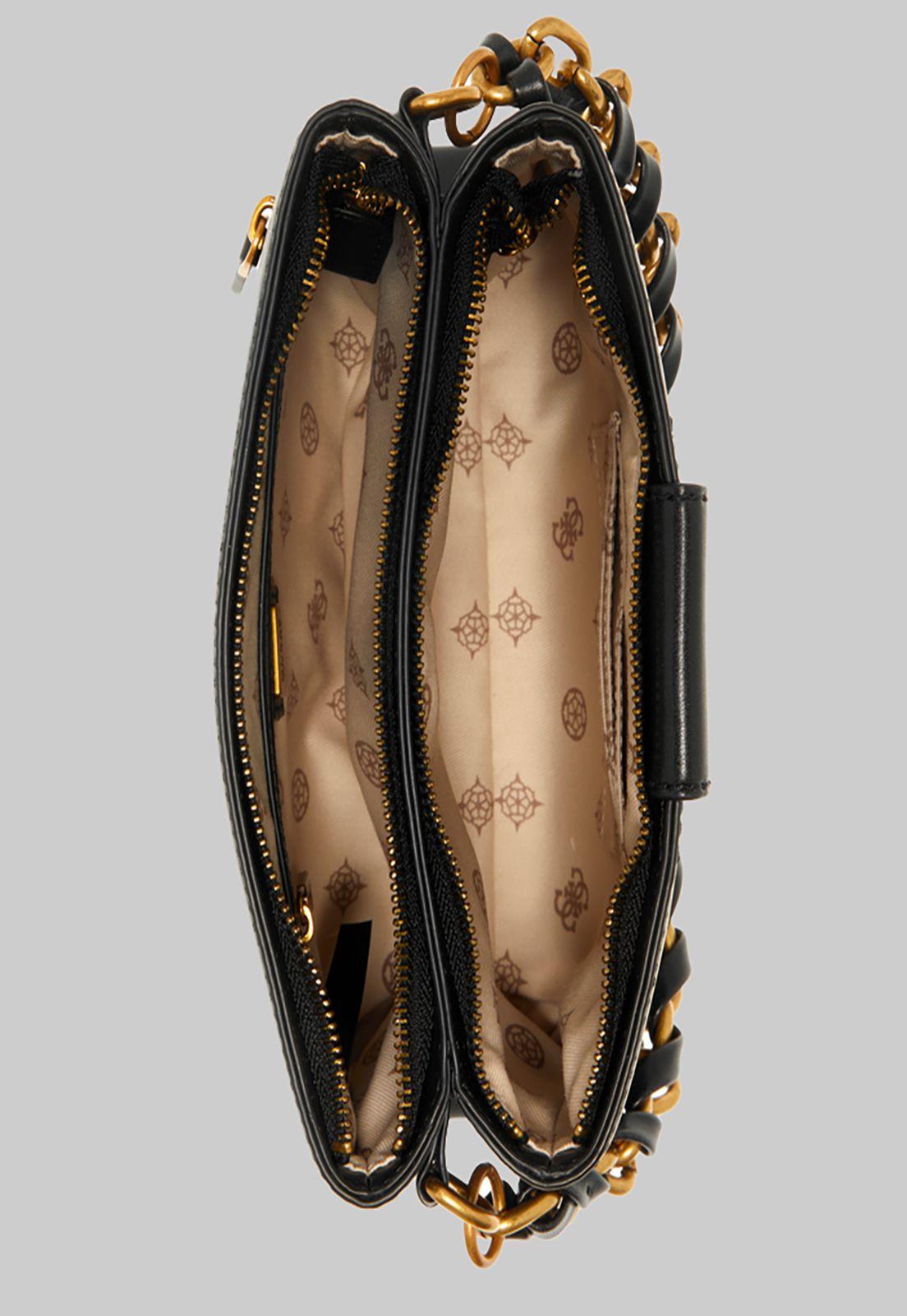 Mini Cartera Guess Alva Double Zip Crossbody Bla Negro-3