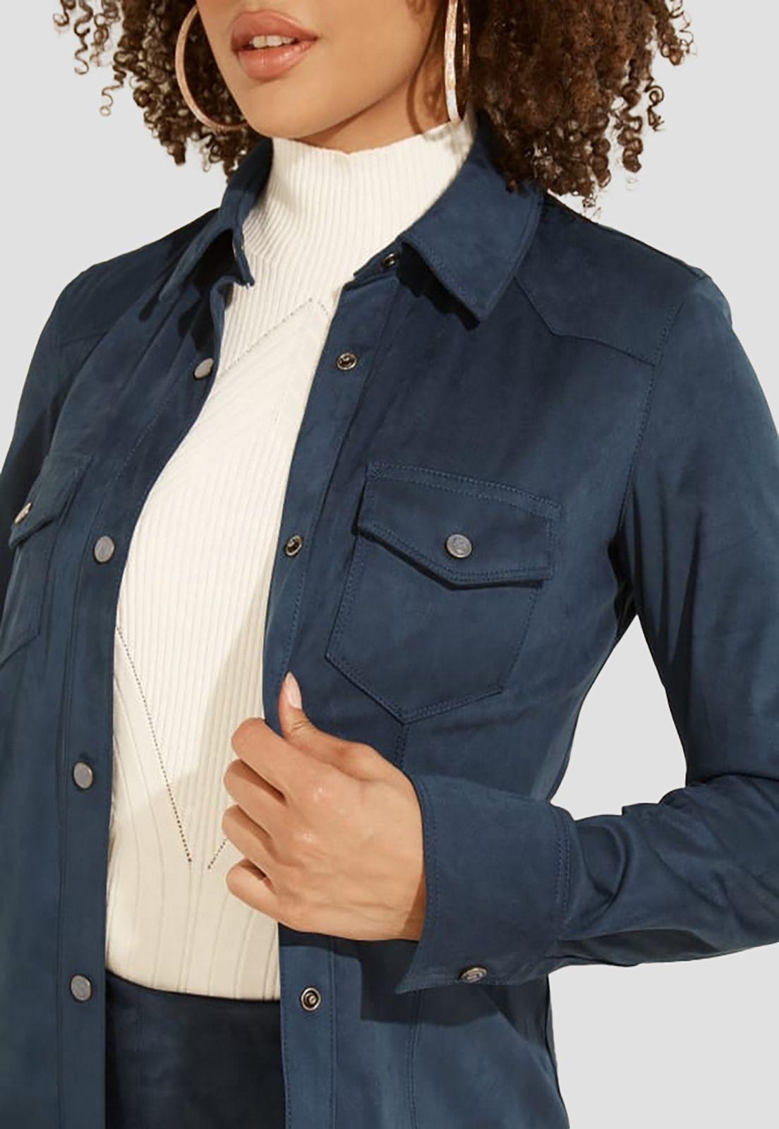 Camisa Guess Ls Woven Shirts G7Hr Azul-2