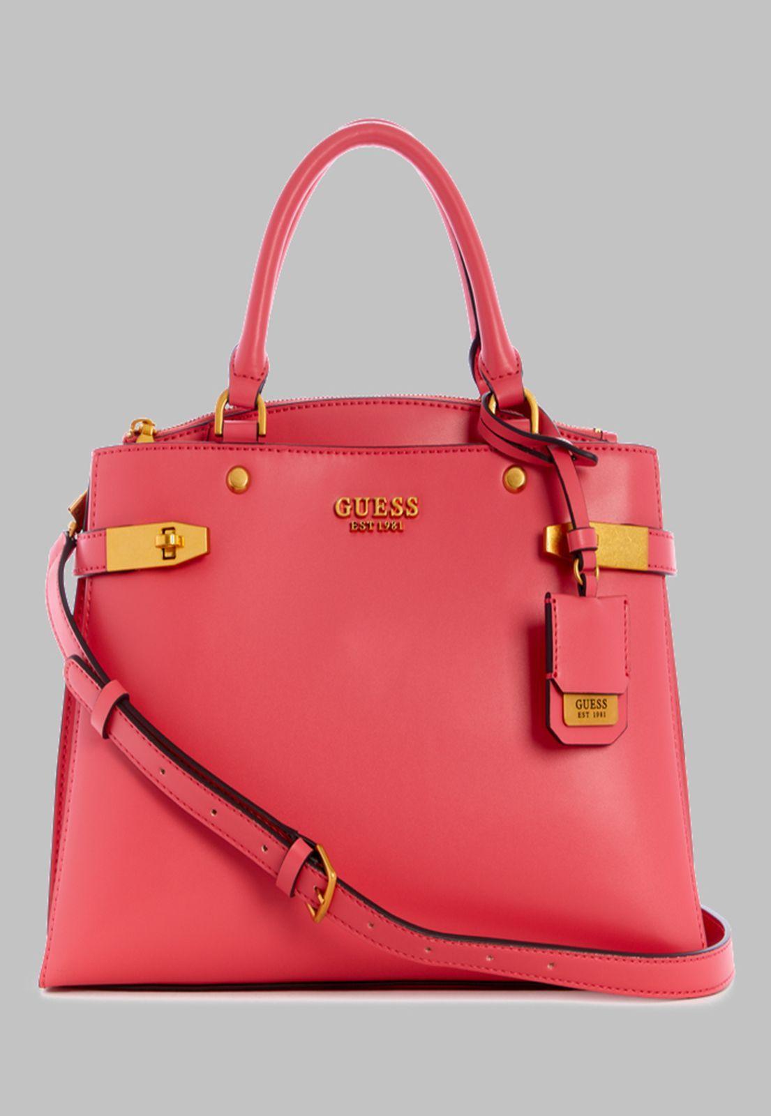 Cartera Guess Zadie Girlfriend Satchel Cma Rojo-0