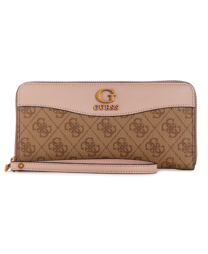 Billetera Guess Nell Logo Slg Large Zip Around Llr Rosado-0