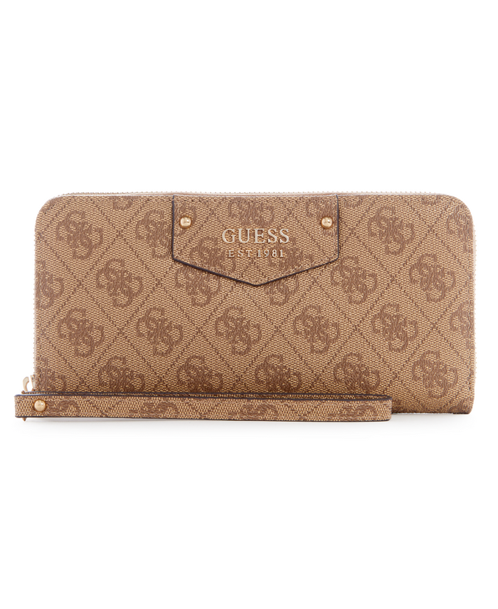 Billetera Guess Eco Brenton Slg Lrg Zip Around Ltl Café-0