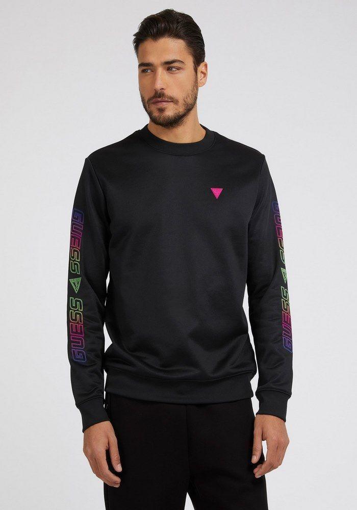 Poleron Guess Ezra Sweatshirt Crew Neck Jblk Negro-0