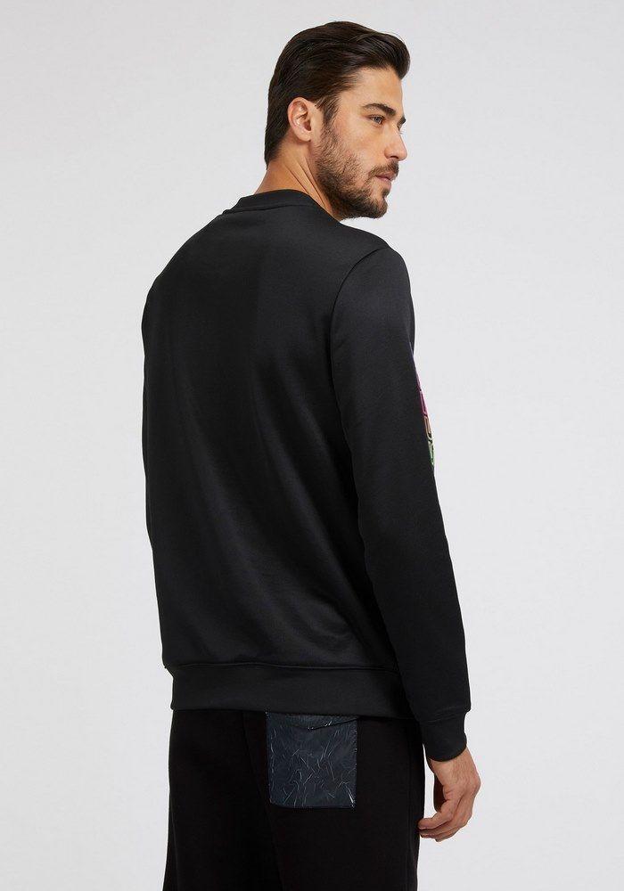 Poleron Guess Ezra Sweatshirt Crew Neck Jblk Negro-2