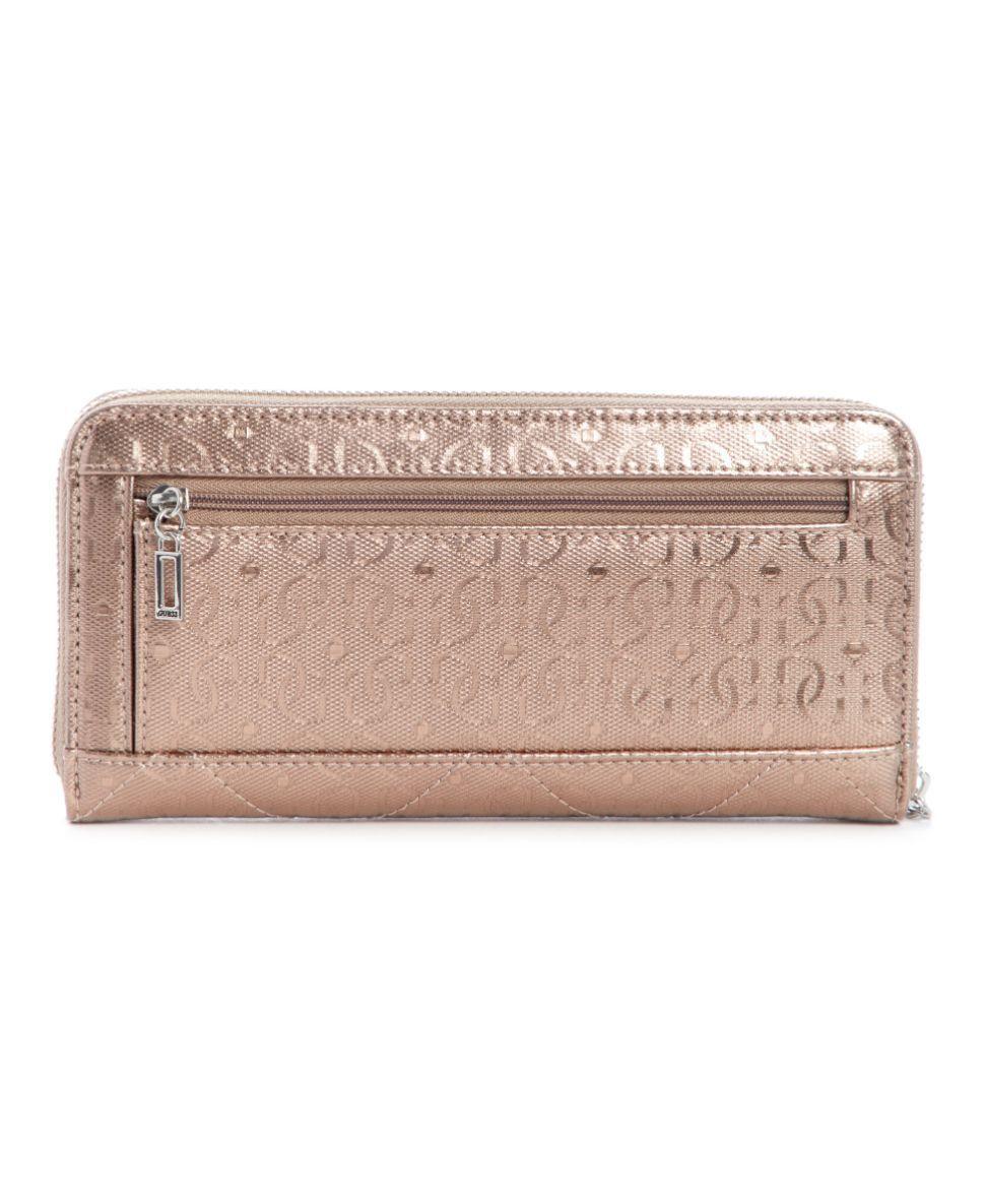 Billetera Guess Dilla Slg Large Zip Around Pew Crema Tu-1