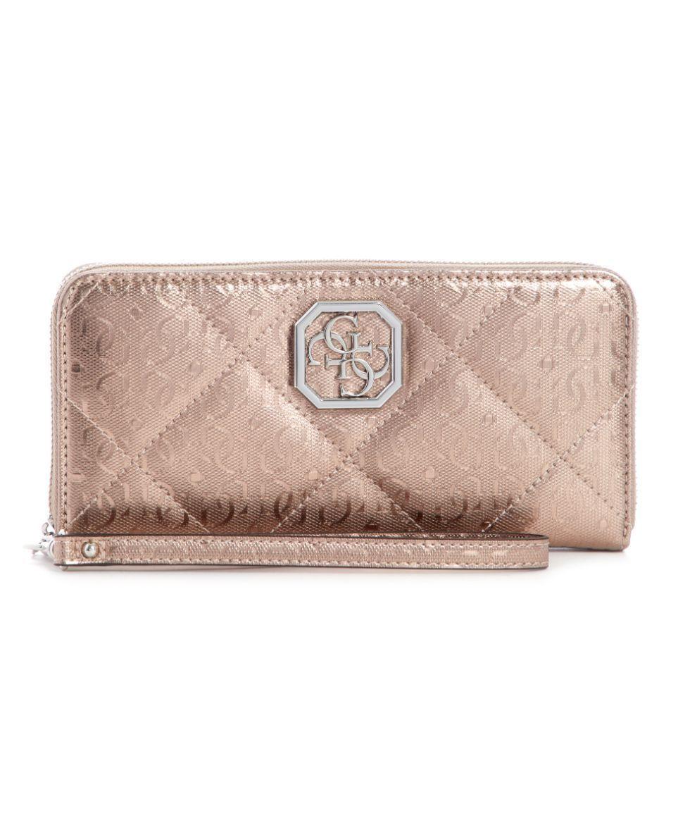 Billetera Guess Dilla Slg Large Zip Around Pew Crema Tu-0