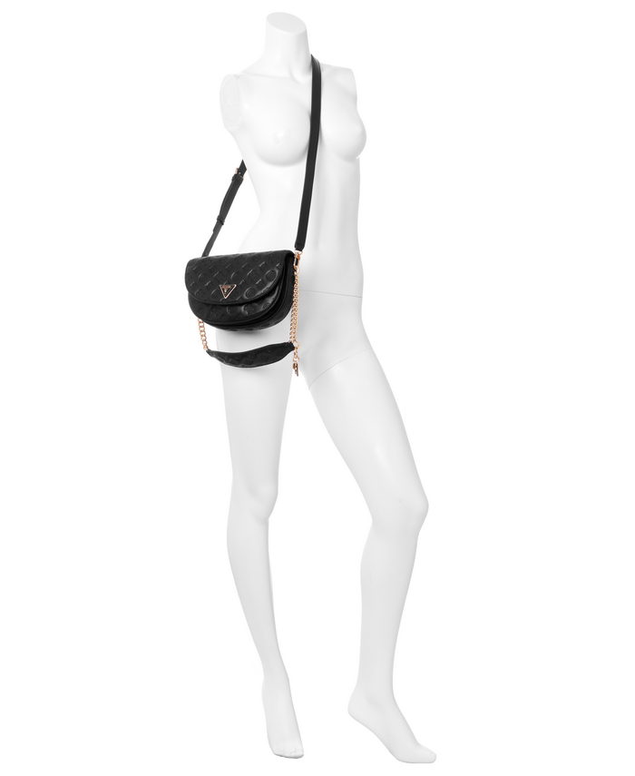 Cartera Guess La Femme Flap Shoulder Bag Bla Negro-4