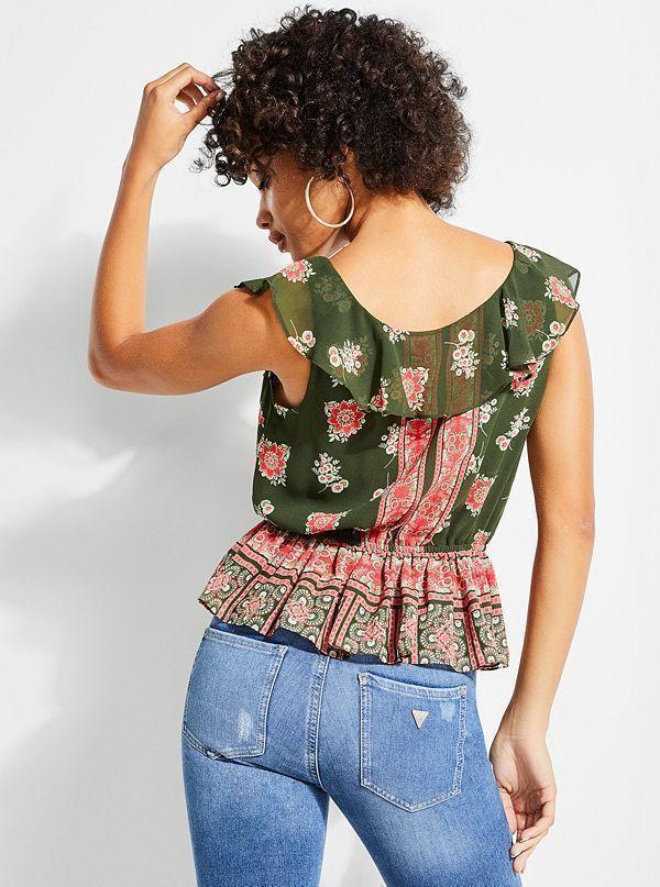 Camisa Guess Sl Raechelle Ruffle-2