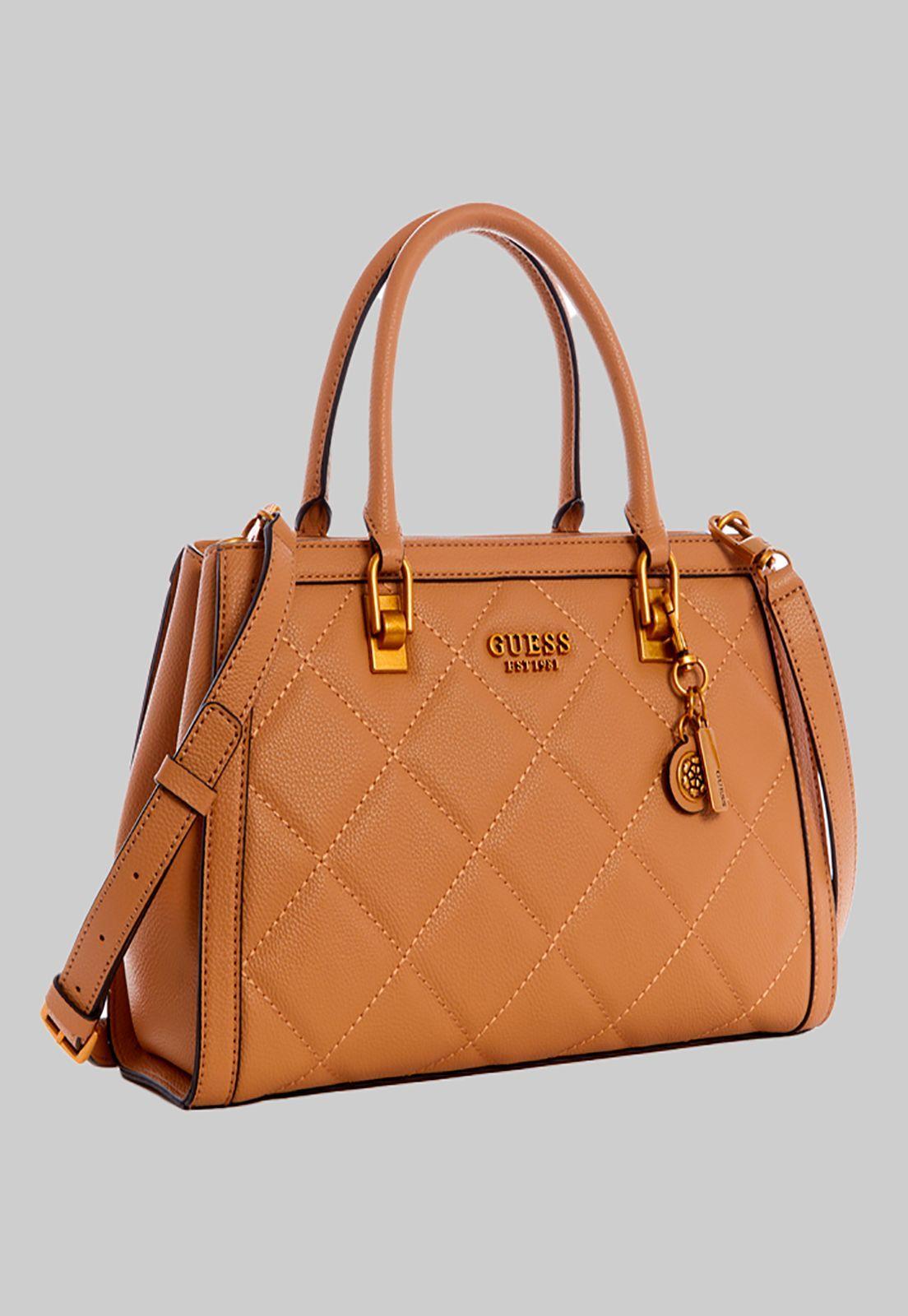 Cartera Abey Elite Girlfriend Satchel Beige Guess-1