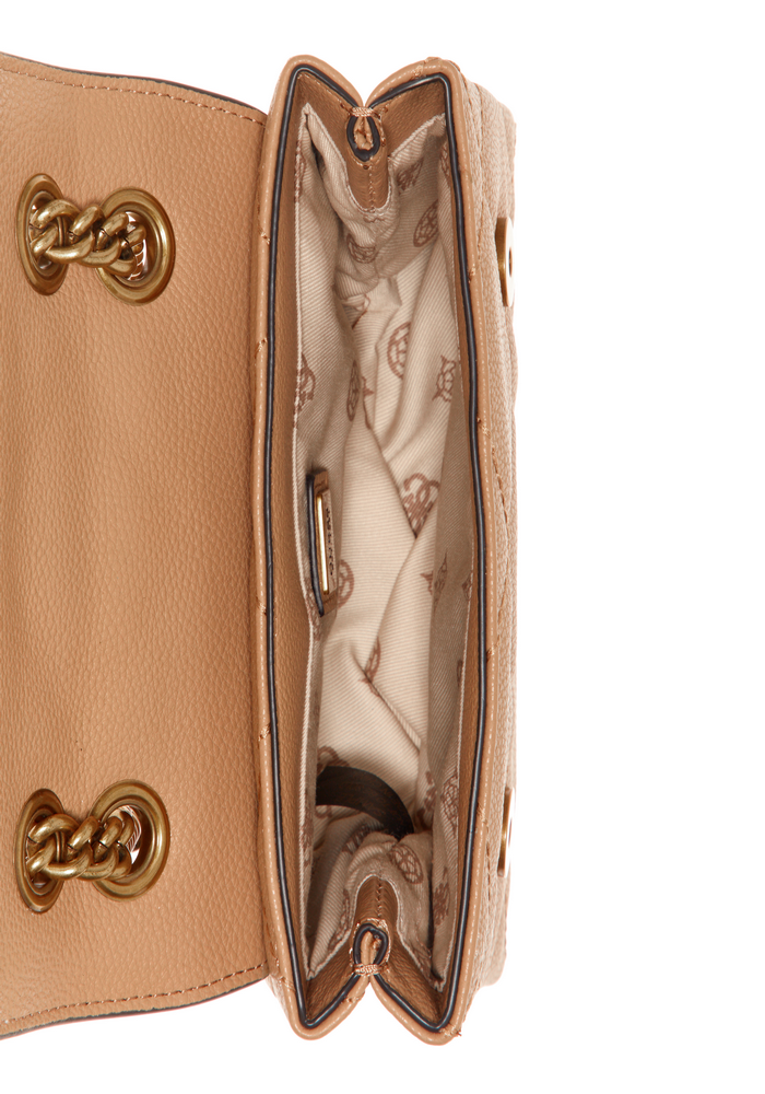 Mini Cartera Abey Mini Crossbody Flap Beige Guess-3