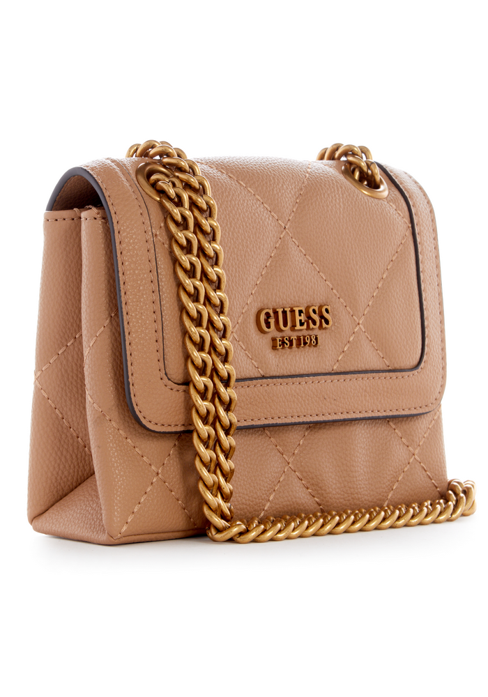 Mini Cartera Abey Mini Crossbody Flap Beige Guess-1