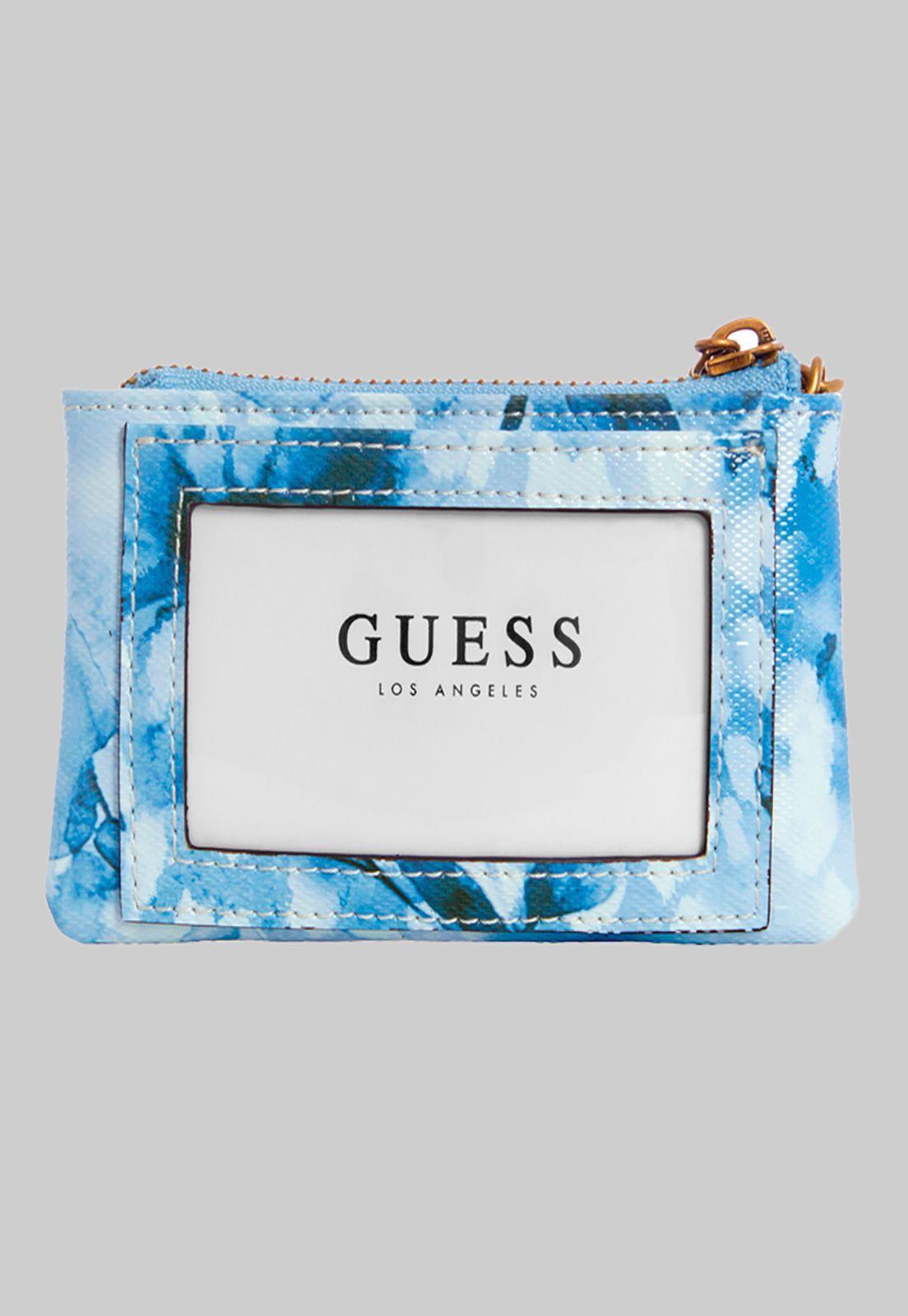Billetera Isidora Slg Zip Pouch Blf Azul Guess-1