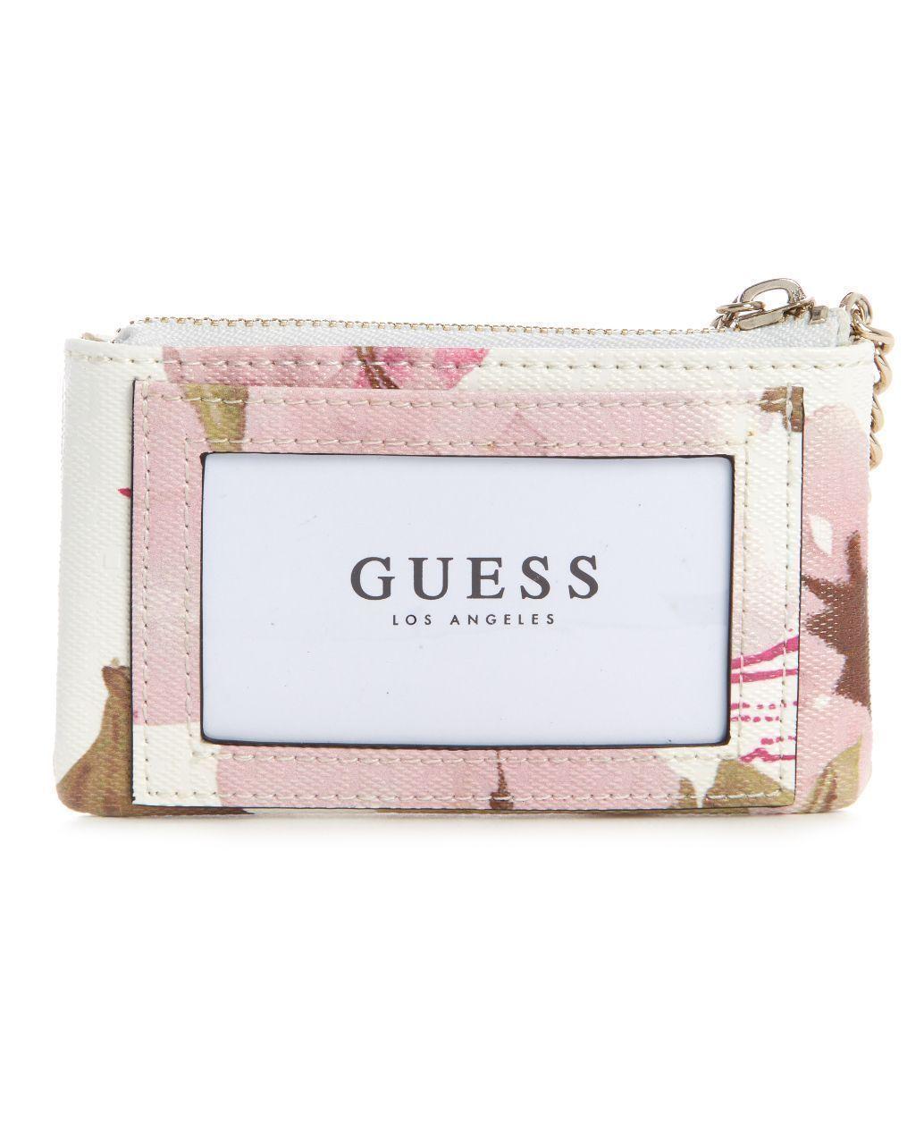 Billetera Guess Dilla Slg Zip Pouch Spf Blanco Tu-1