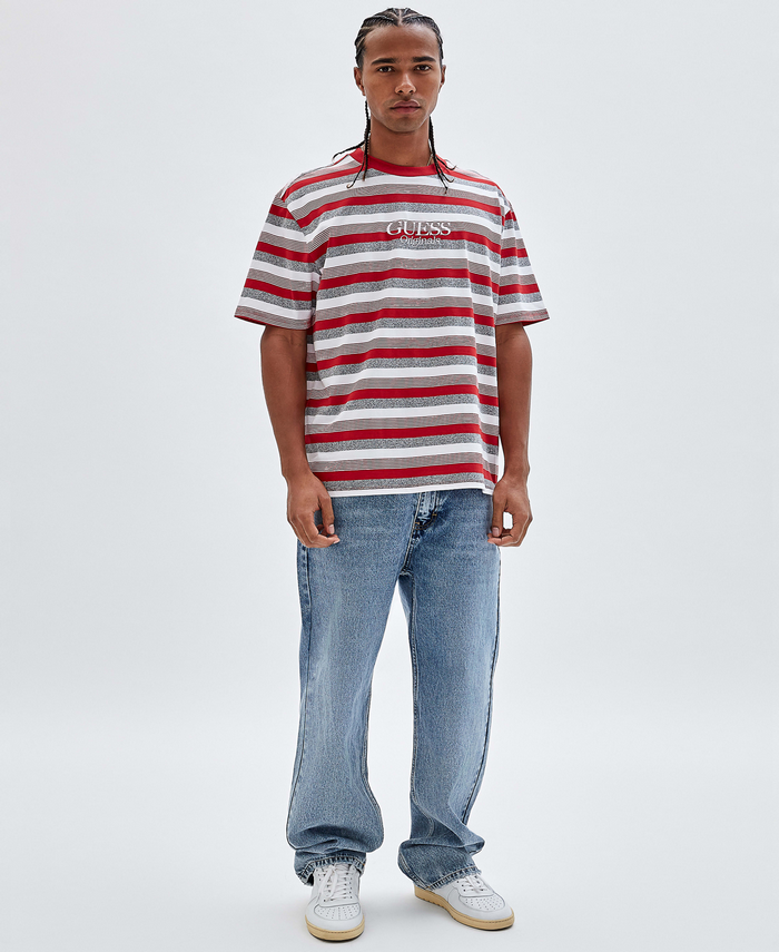 Polera Guess Go Cole Heather Stripe Tee F5C5 ROJO-1