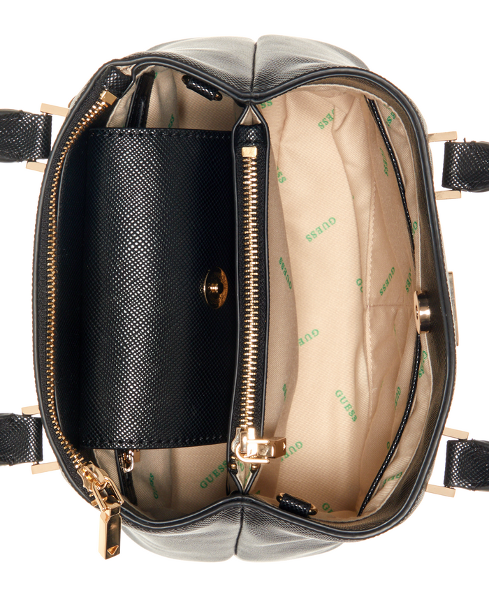 Cartera Guess Eco Ivy Girlfriend Satchel Bla Negro-3