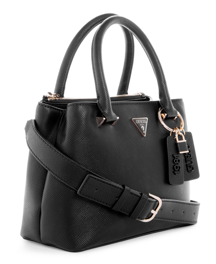 Cartera Guess Eco Ivy Girlfriend Satchel Bla Negro-1