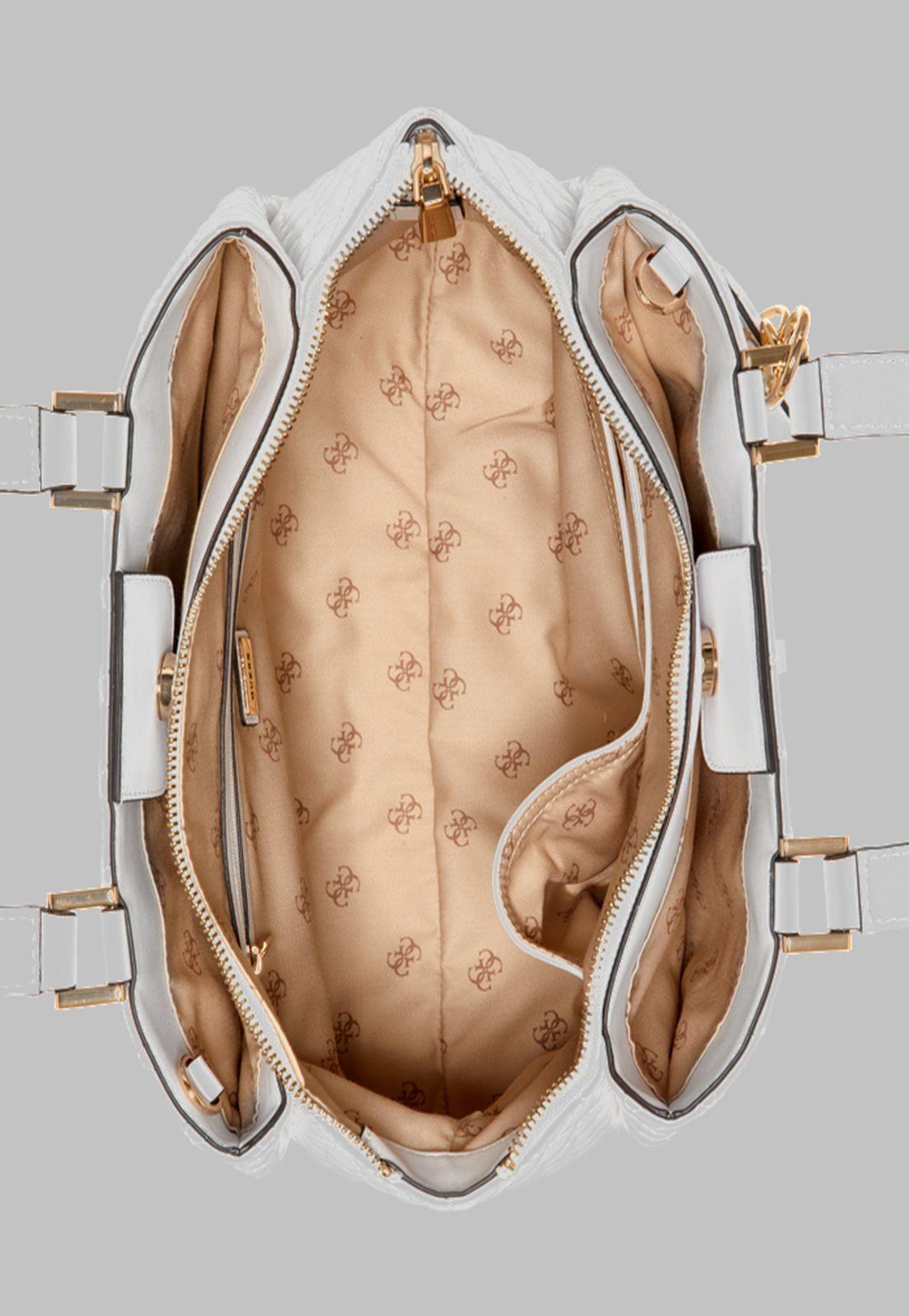 Cartera Guess Rue Rose Girlfriend Satchel Whi Blanco-3