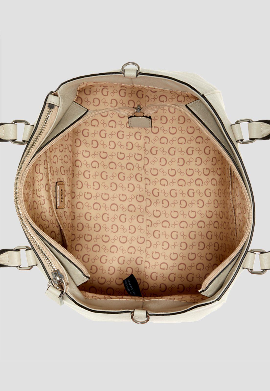 Cartera Atmore Satchel Sto Crema Guess-3
