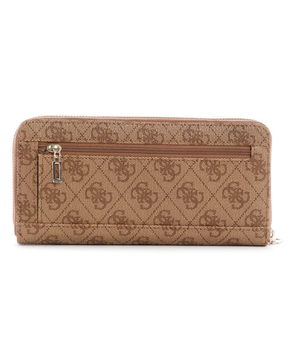Billetera Guess Alby Slg Large Zip Around Bro Café Tu-1