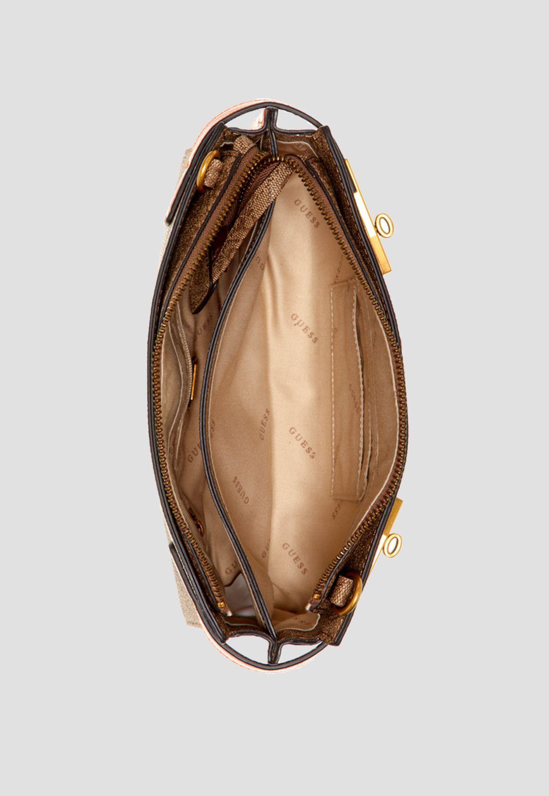 Mini Cartera Zadie Logo Xbody Top Zip Café Guess-3