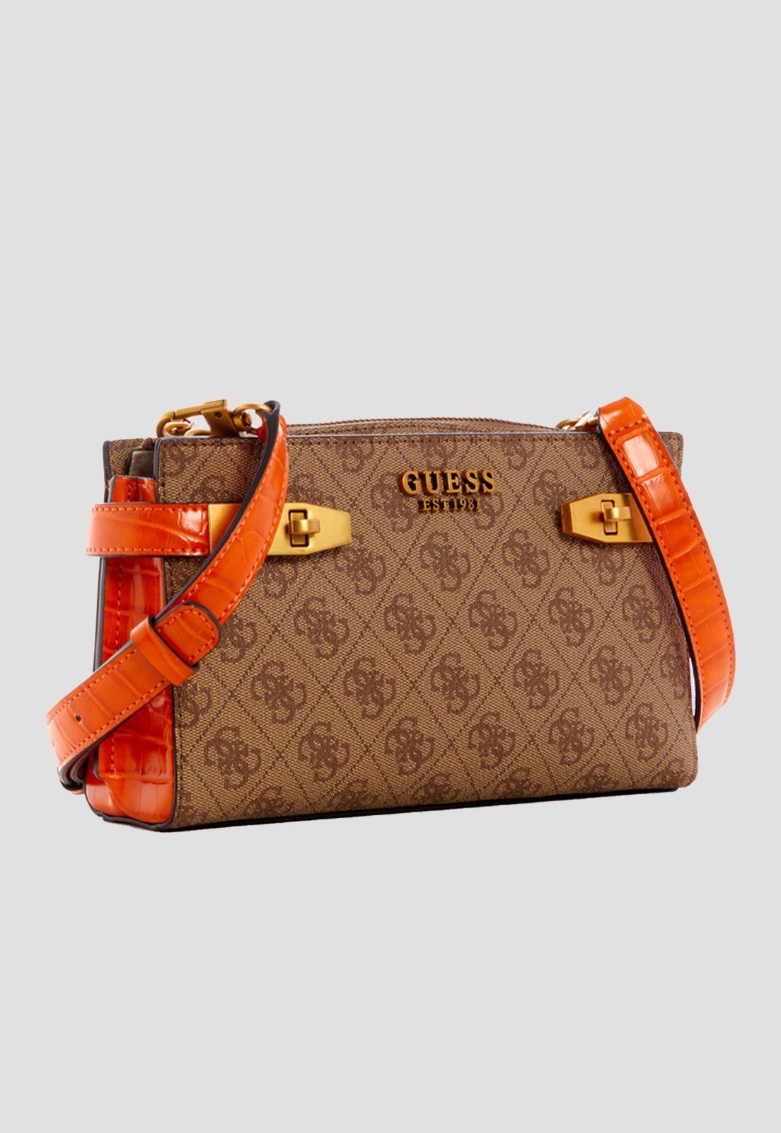 Mini Cartera Zadie Logo Xbody Top Zip Café Guess-1