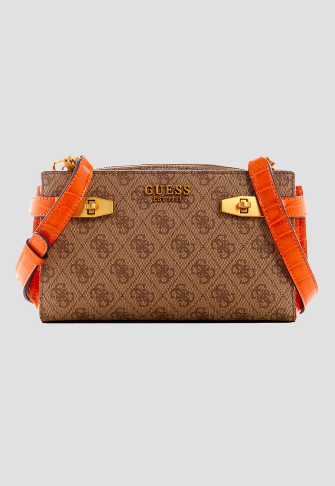 Mini Cartera Zadie Logo Xbody Top Zip Café Guess-0
