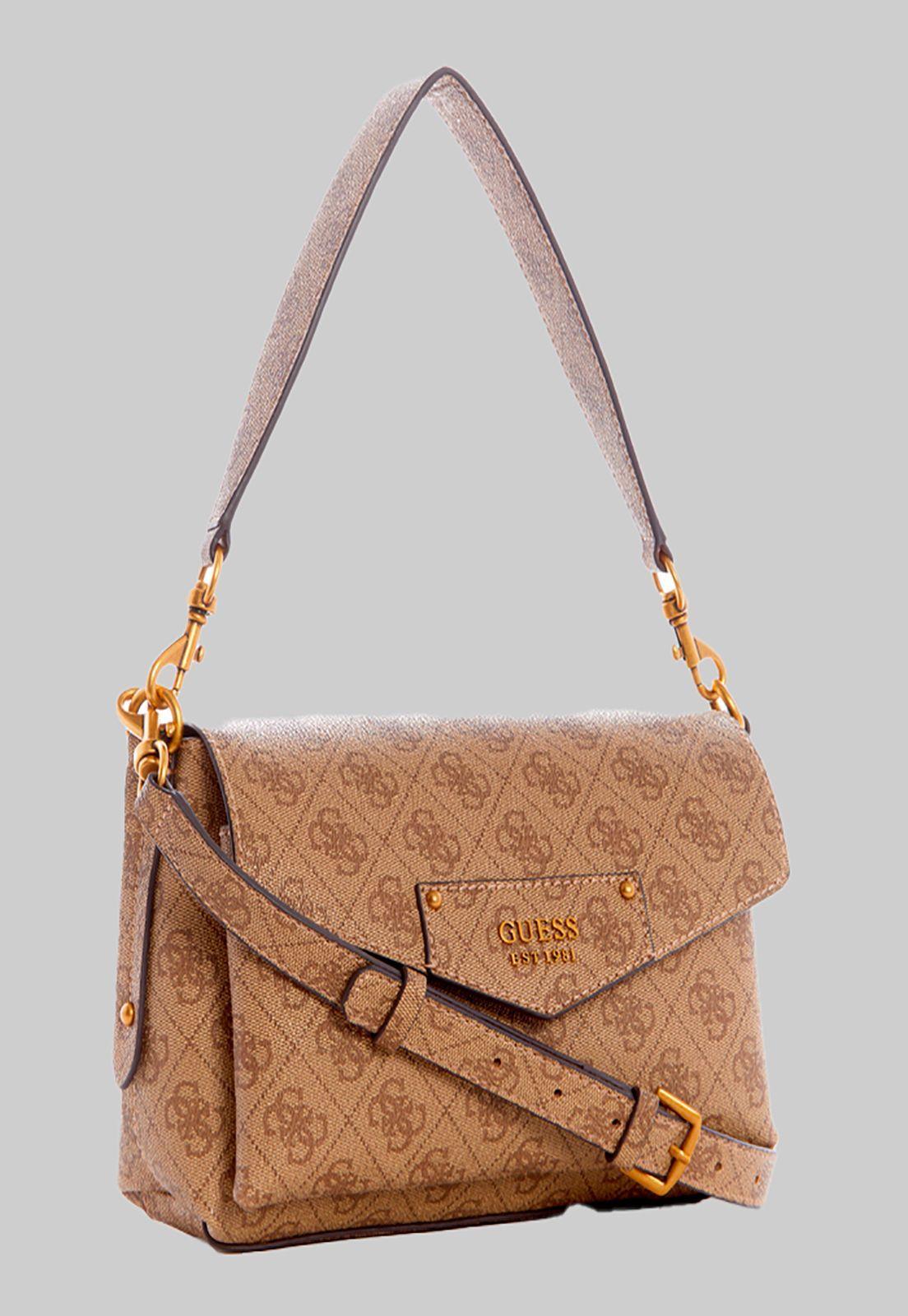 Cartera Eco Brenton Shoulder Bag Ltl Café Guess-1
