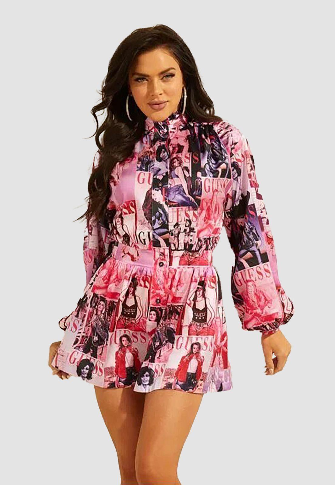 Enterito Guess Ls Celeste Satin Romper-0