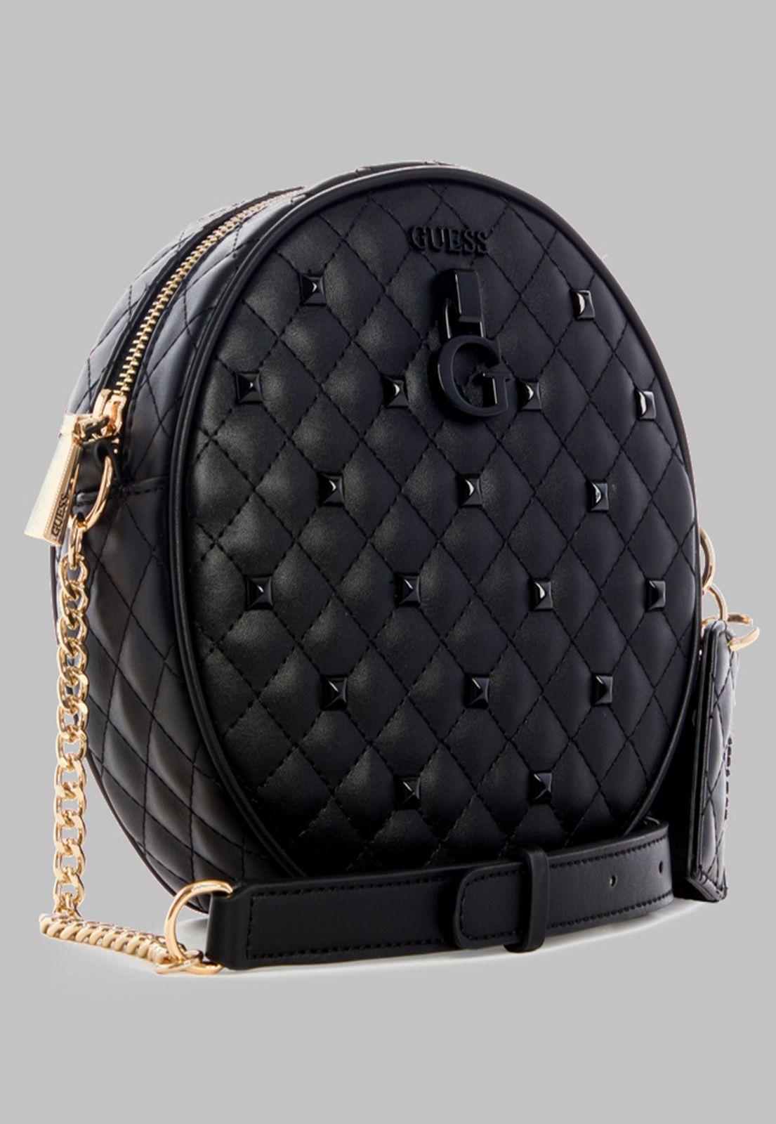Mini Cartera Guess Rue Rose Circle Crossbody Bla Negro-1