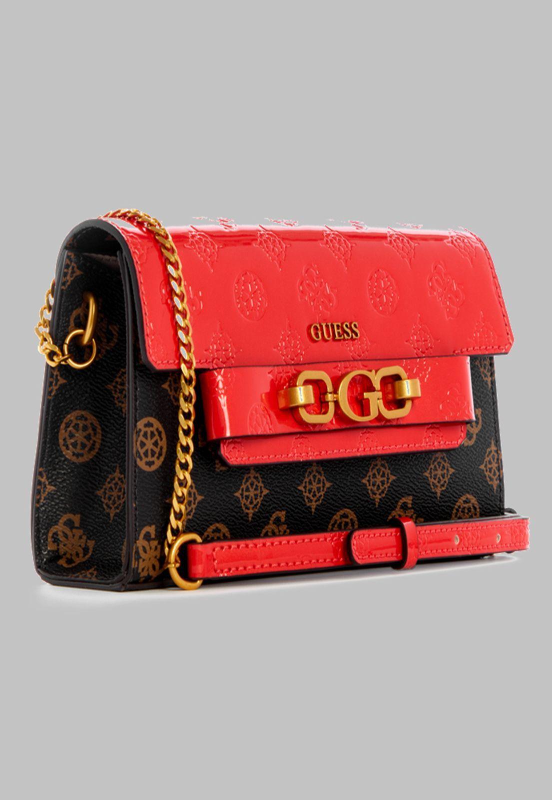 Mini Cartera Guess Zira Mini Crossbody Flap Map Café-1