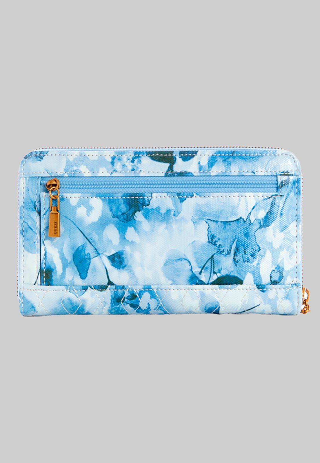 Billetera Isidora Slg Large Zip Around Azul Guess-1
