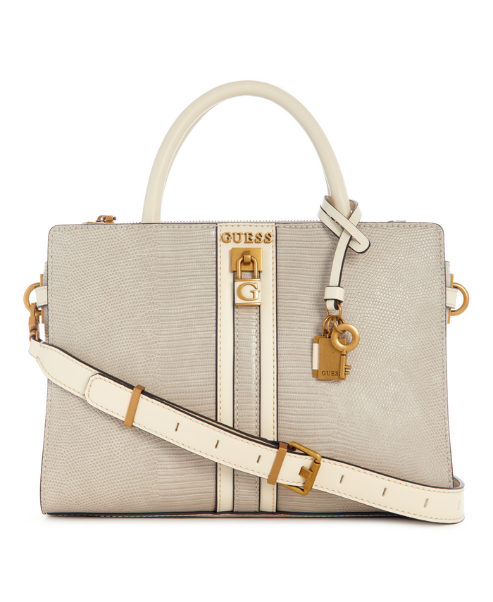Cartera Guess Ginevra Elite Society Satchel Tau Blanco-0