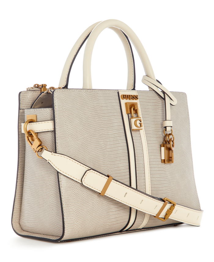 Cartera Guess Ginevra Elite Society Satchel Tau Blanco-1