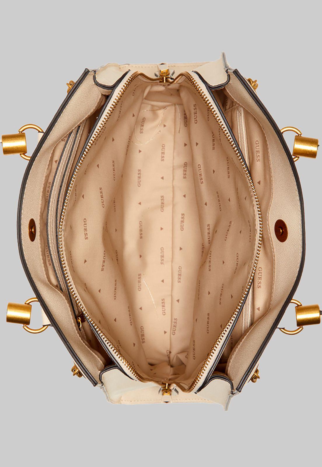 Cartera Guess Nell Girlfriend Satchel Sto Crema-3