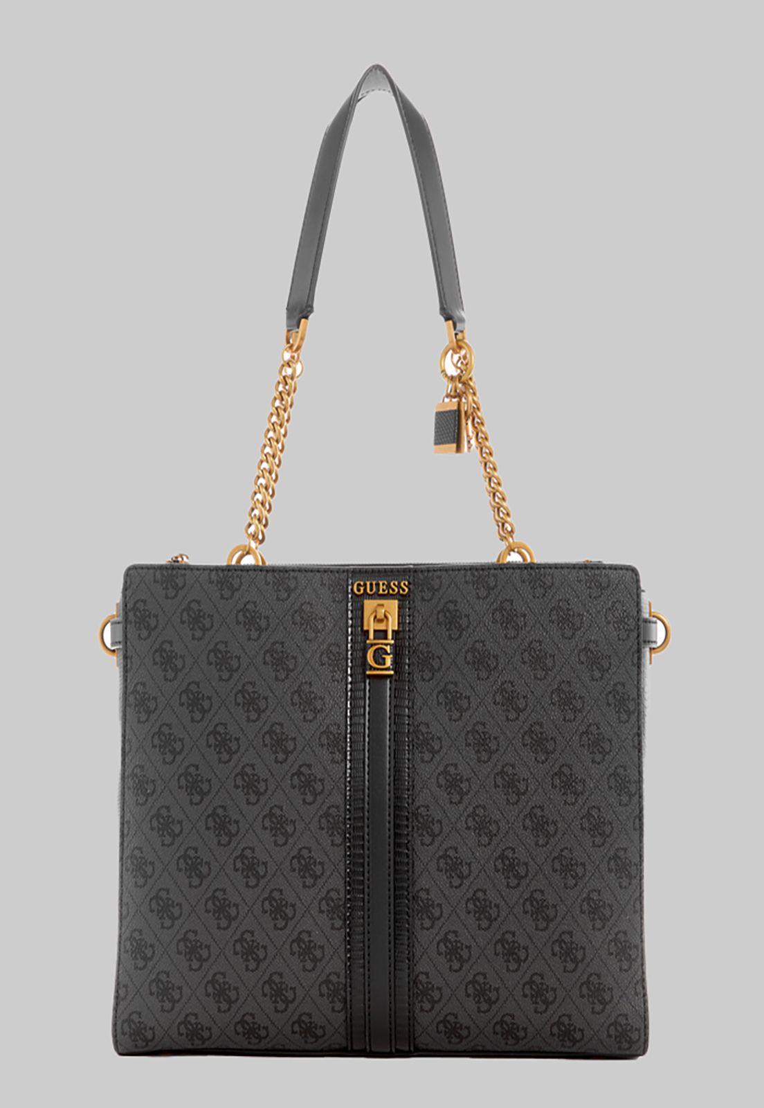 Cartera Guess Ginevra Logo Society Tote Clo Carbon-0