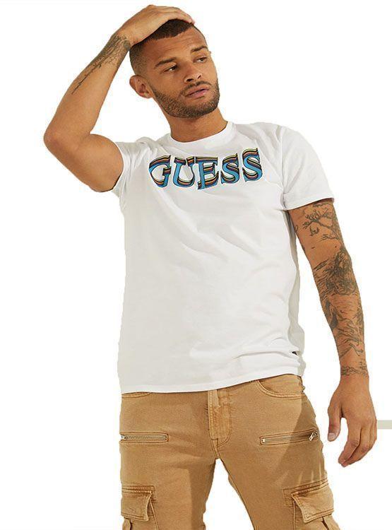 Polera Guess Ss Bsc Rainbow Guess Logo Hd-0